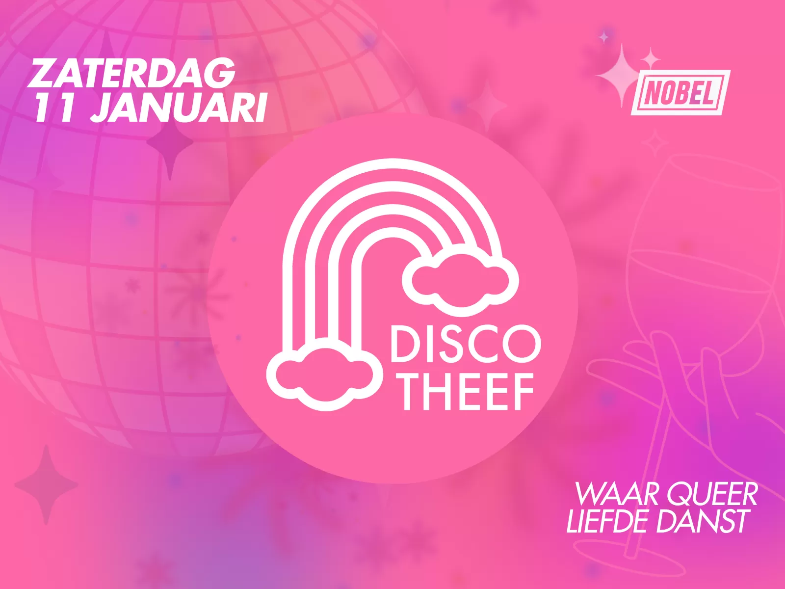 Discotheef queer disco house hits dj's safe space Nobel Leiden club uitgaan