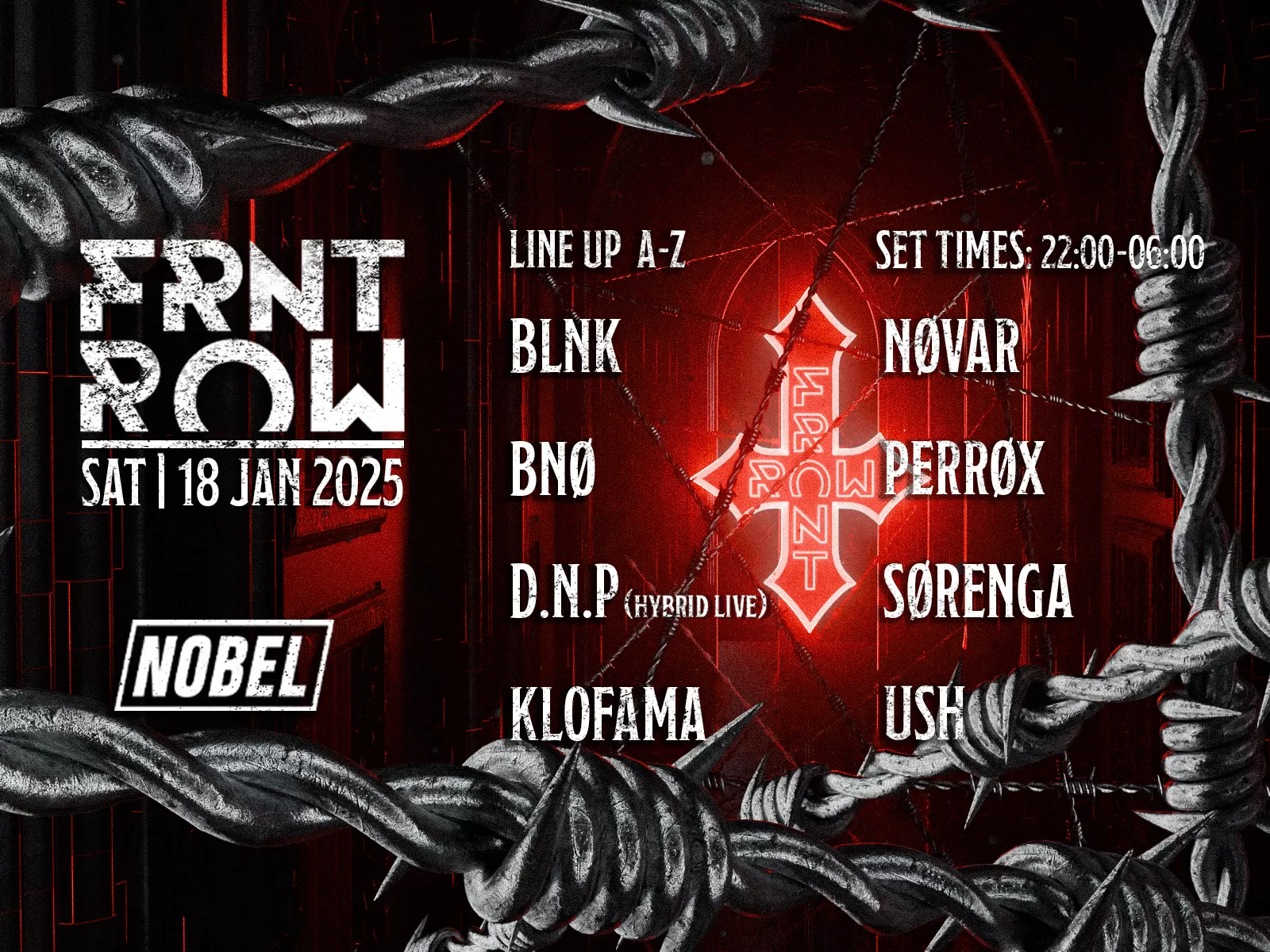 FRNTROW hardtechno techno  Klofama, Ush, D.N.P, Sorenga