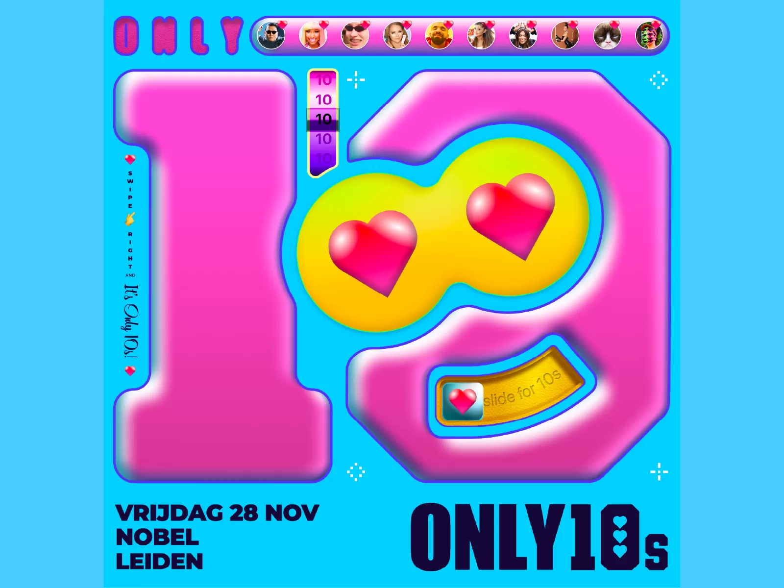 Only 10's hits 2010-2019 uitgaan club Nobel Leiden