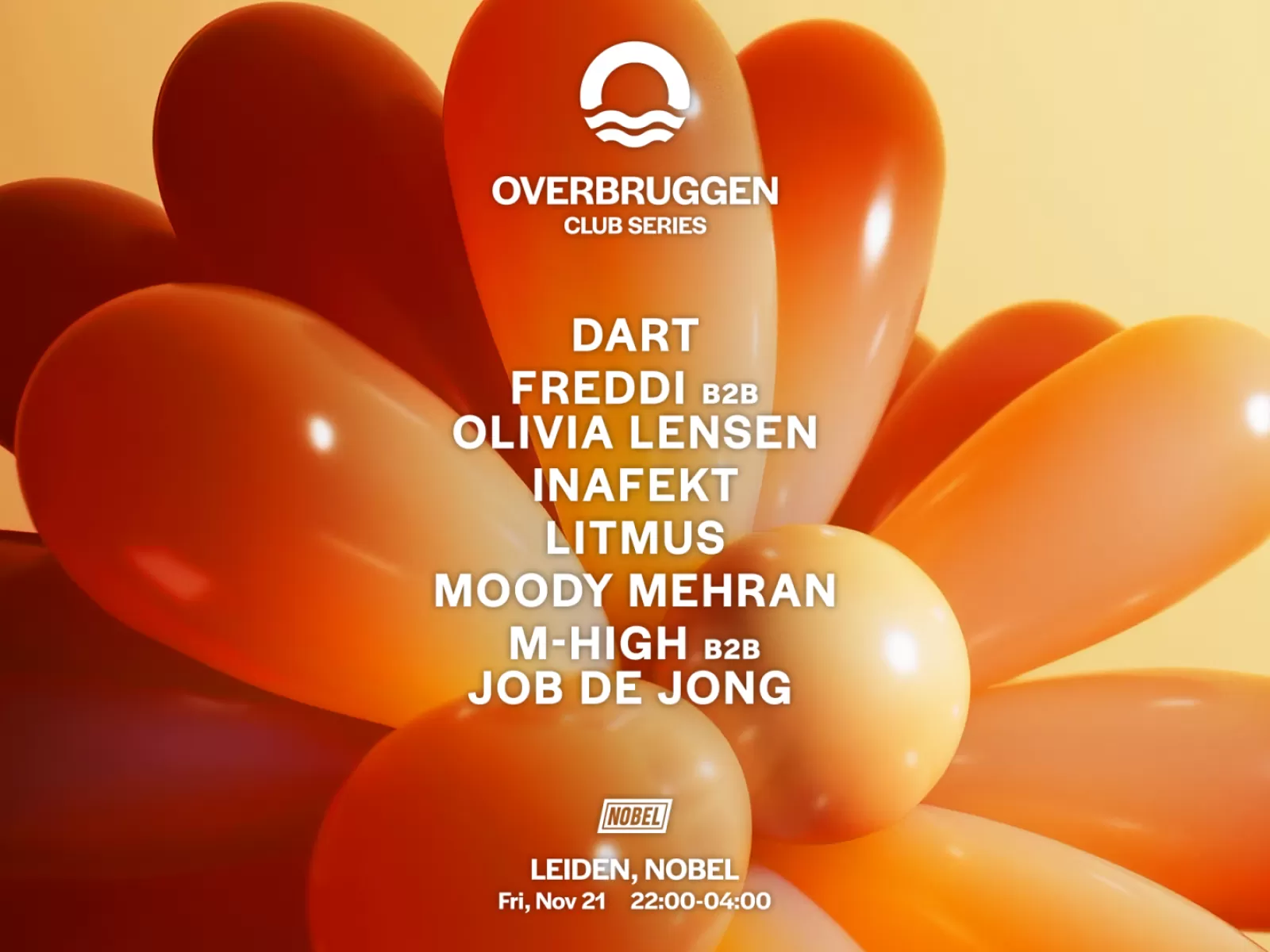 Overbruggen techno party feest moody mehran dart inafekt Nobel Leiden uitgaan dj