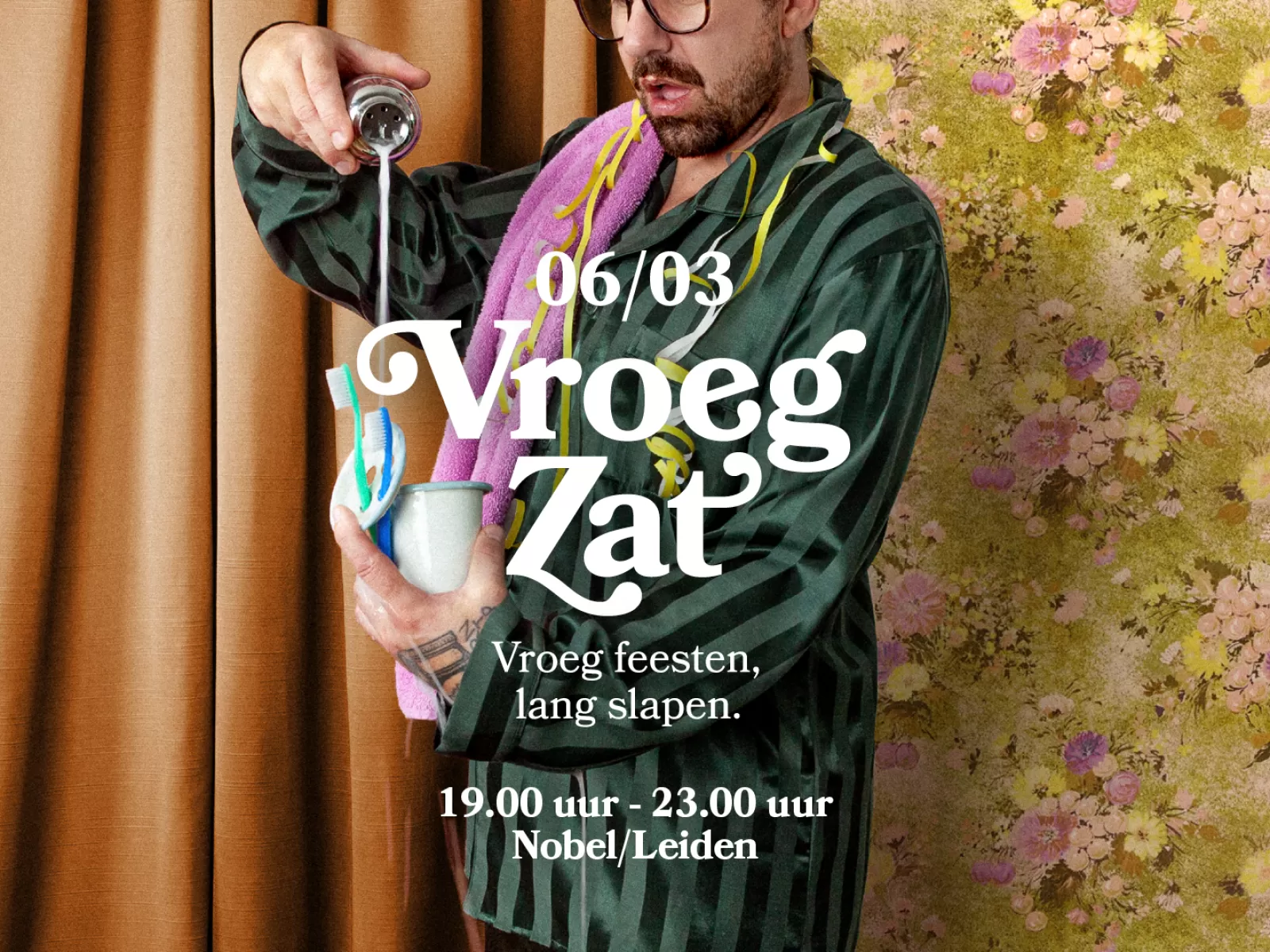 VroegZat vroeg feesten, lang slapen, hits clubavond ouderen Nobel Leiden