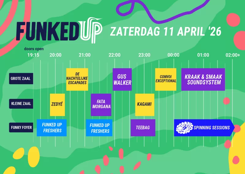 Funked Up blokkenschema jazz funk groove blues soul Nobel Leiden festival