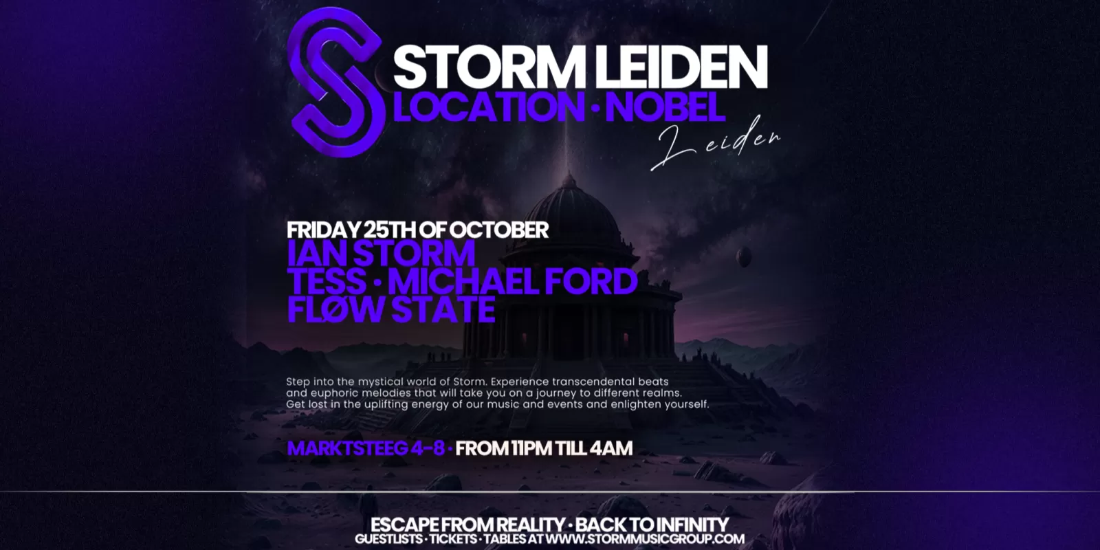 Storm Limited Edition house trance melodic techno clubnacht met Ian Storm Nobel uitgaan Leiden